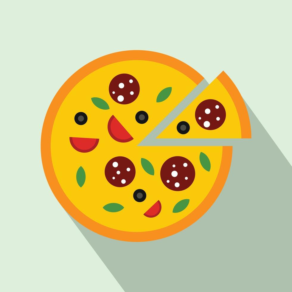 pizza icoon, vlak stijl vector