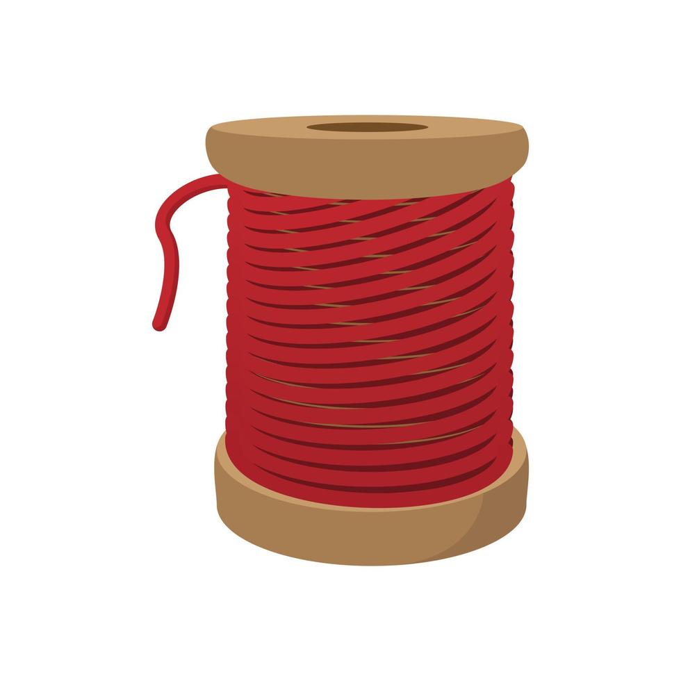 spoel van rood draad voor naaien tekenfilm icoon vector