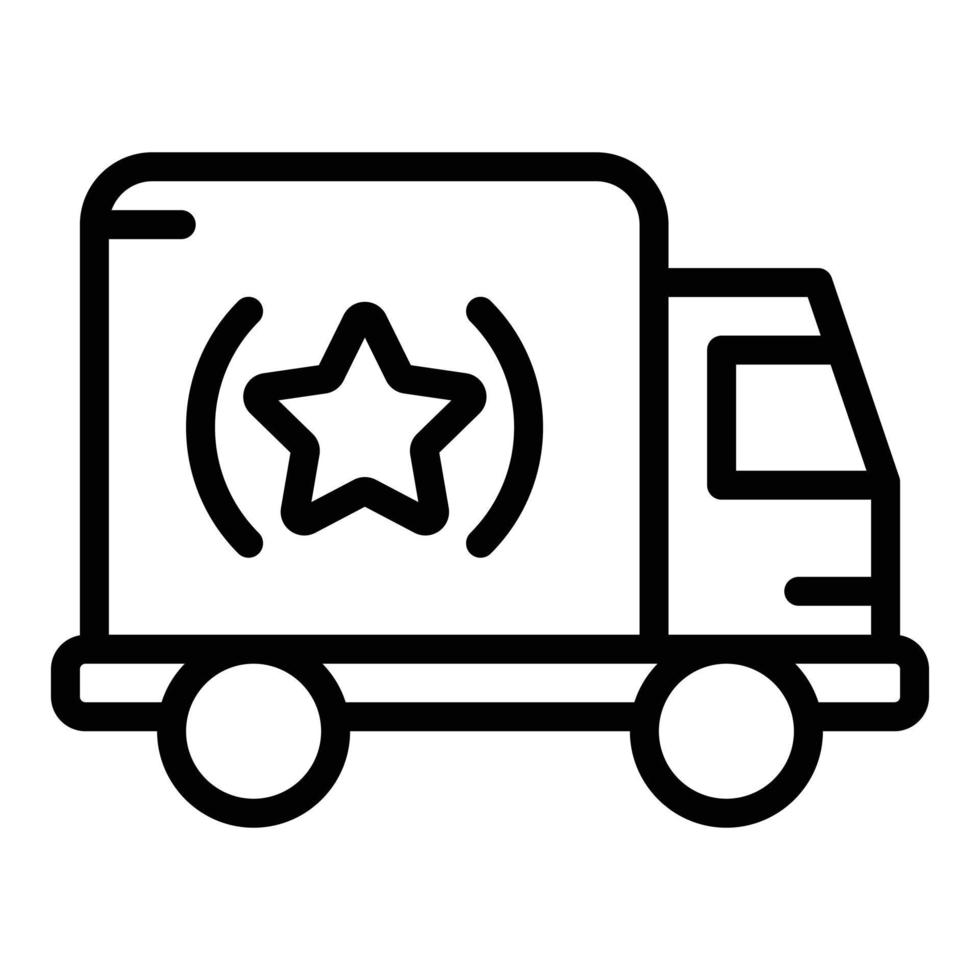 merk vrachtauto icoon, schets stijl vector