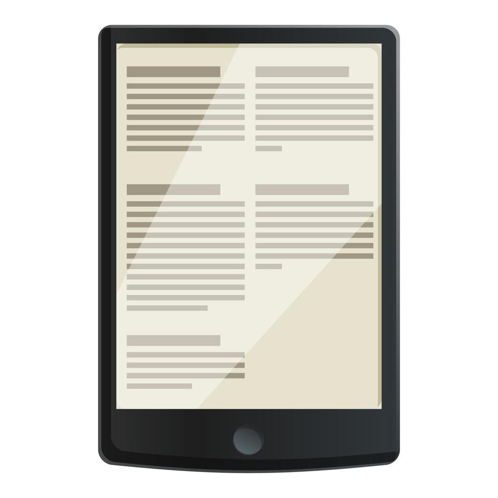 e-book document toepassing icoon, tekenfilm stijl vector