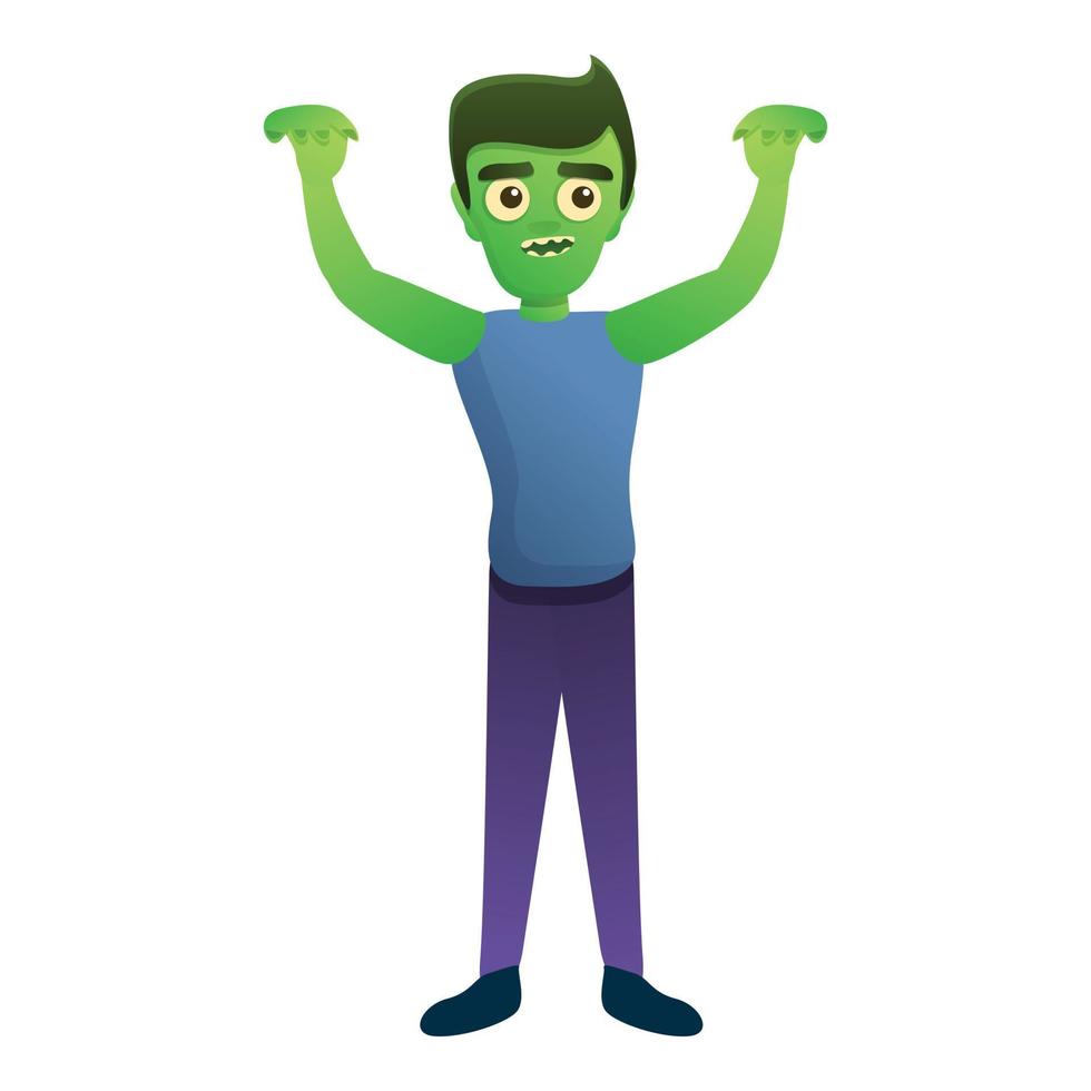 zombie handen omhoog icoon, tekenfilm stijl vector