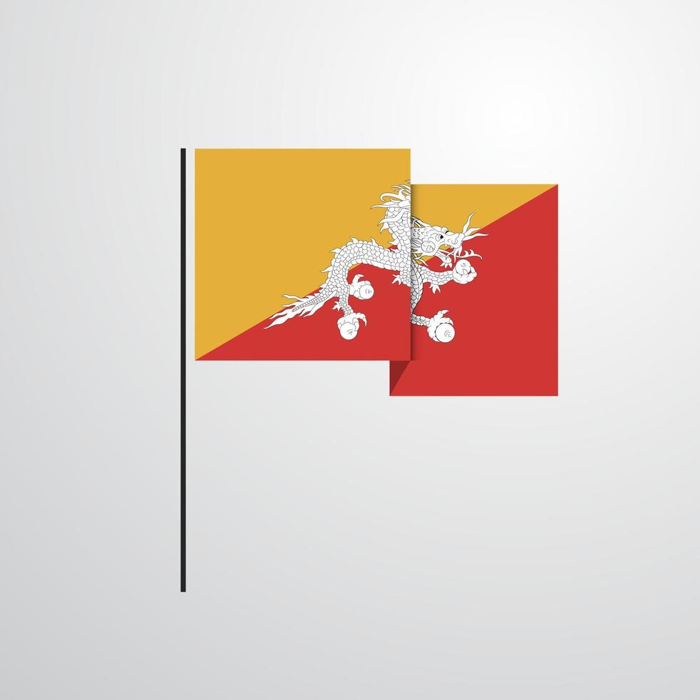 Bhutan golvend vlag ontwerp vector