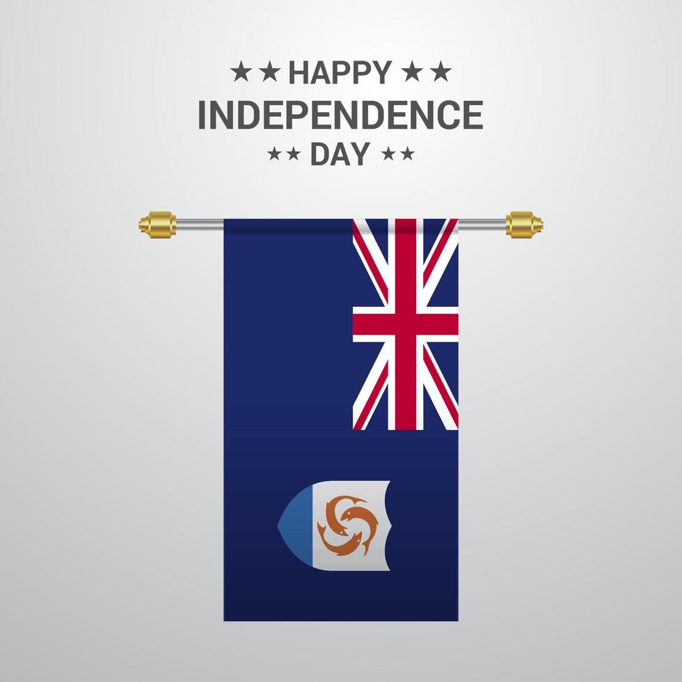 Anguilla onafhankelijkheid dag hangende vlag achtergrond vector