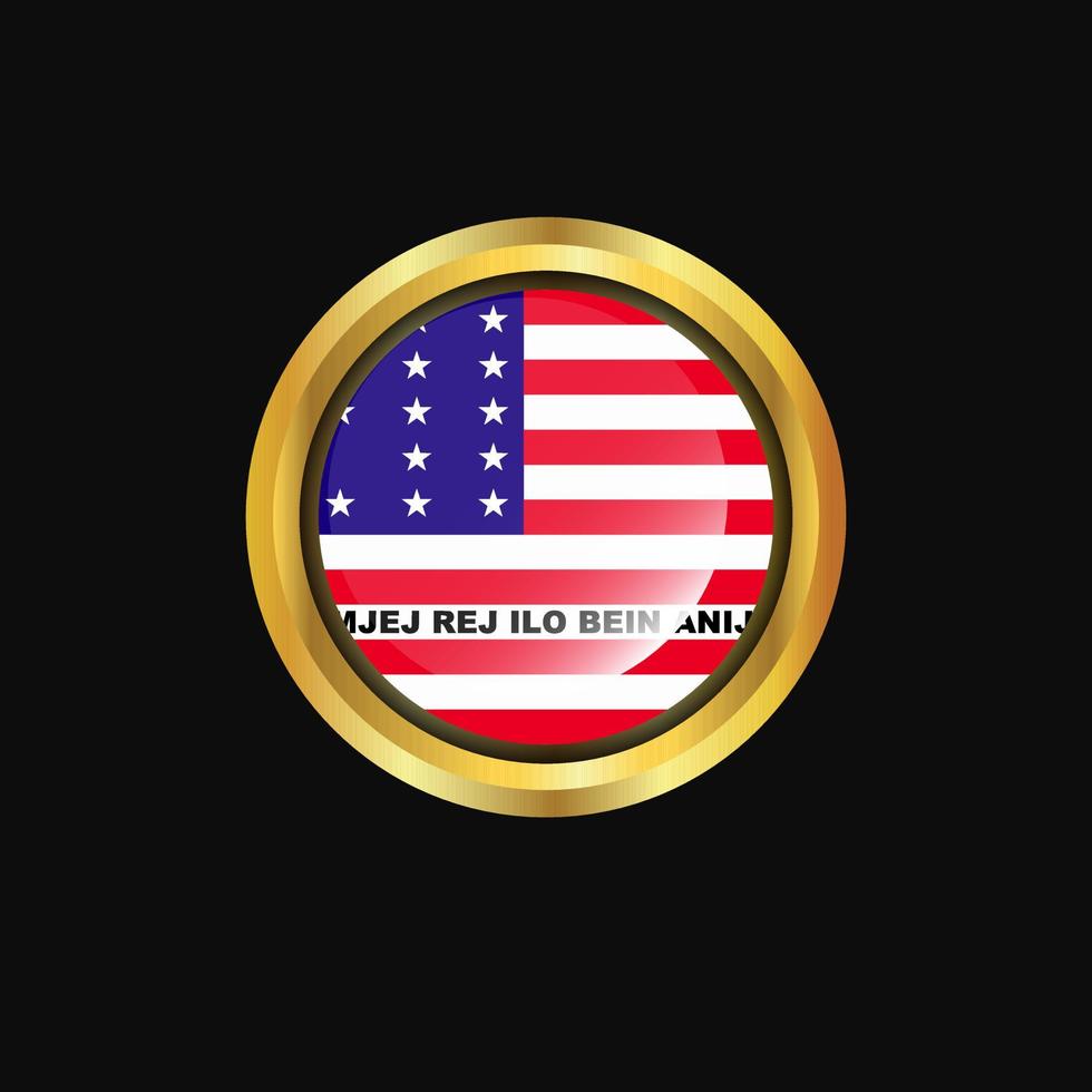 bikini atol vlag gouden knop vector