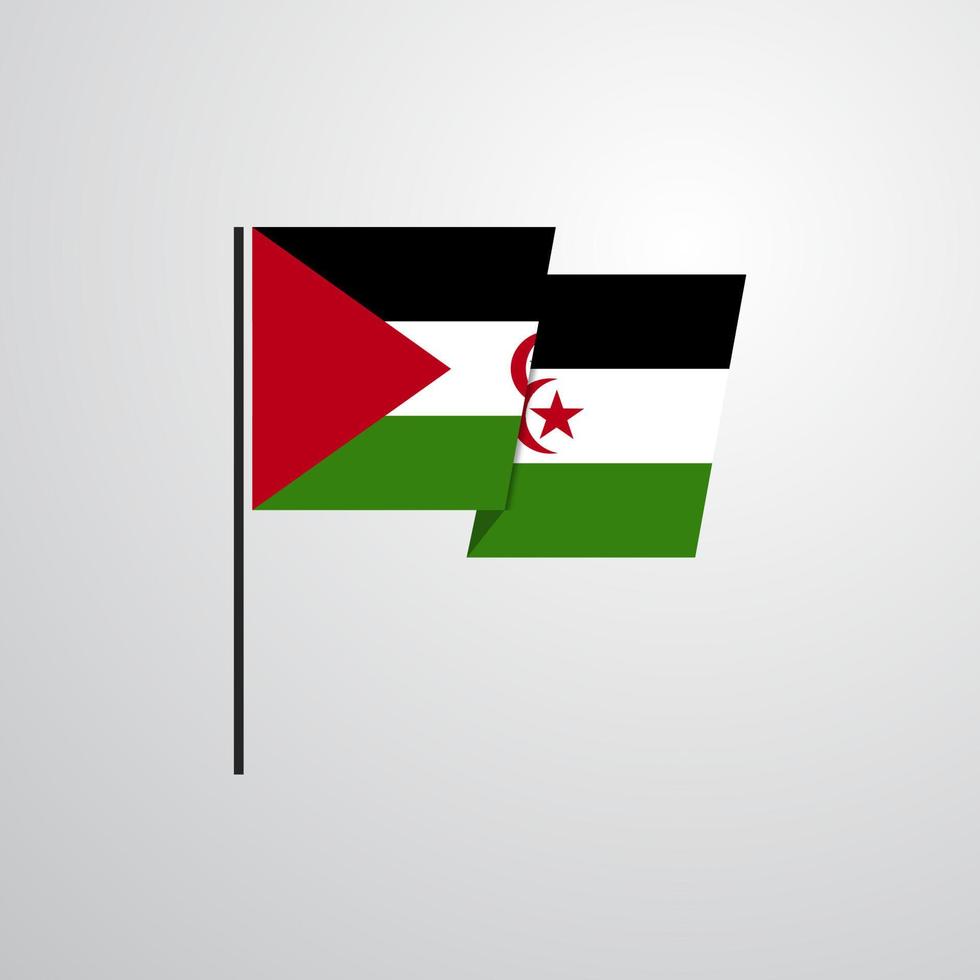 western Sahara golvend vlag ontwerp vector