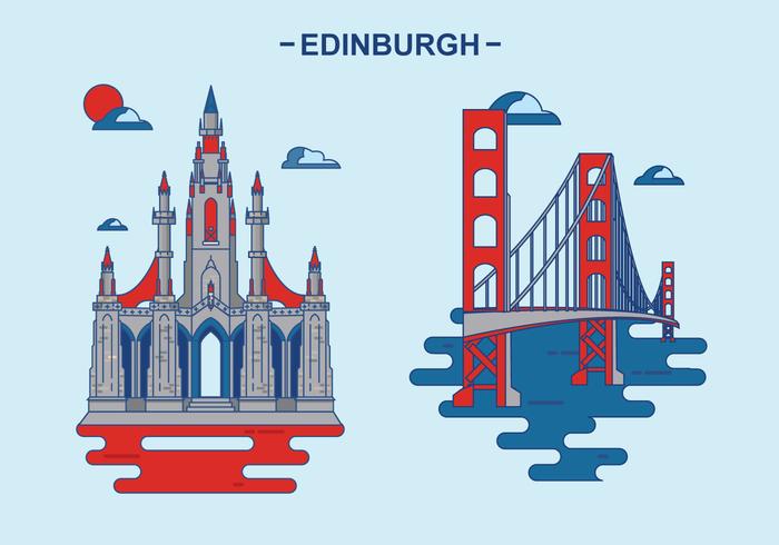 Edinburg Koninkrijk Building Vector Illustration