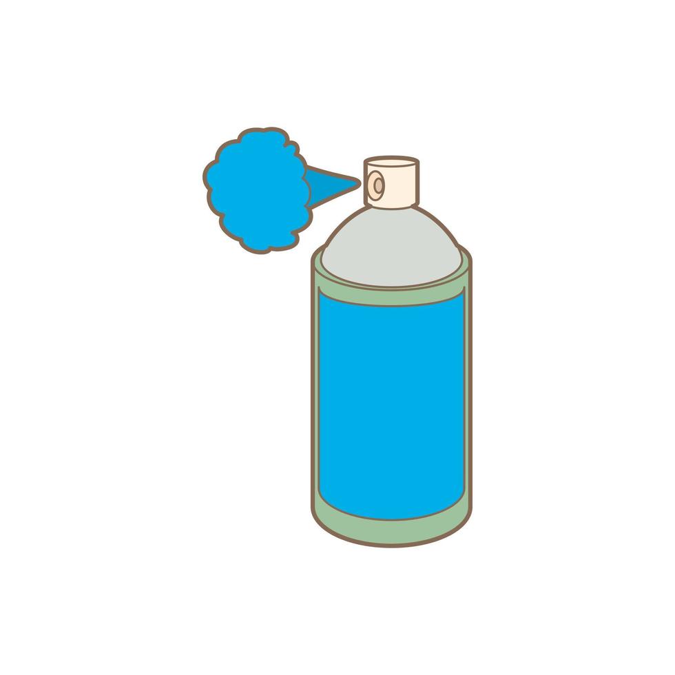 verstuiven fles met gas- wolk icoon, tekenfilm stijl vector