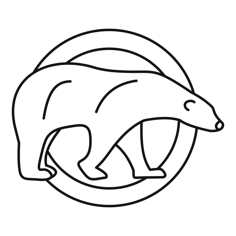 polair beer Aan cirkel logo, schets stijl vector