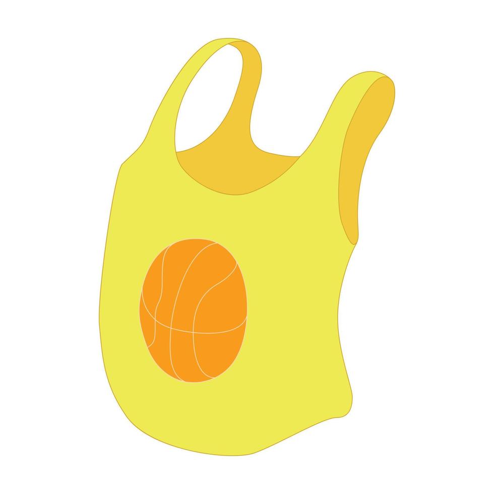 geel vrouw tank top met basketbal bal icoon vector