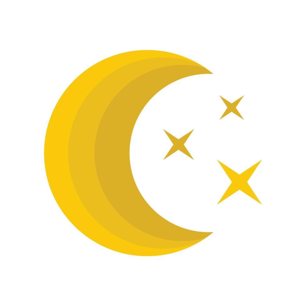 maan nacht icoon, vlak stijl vector