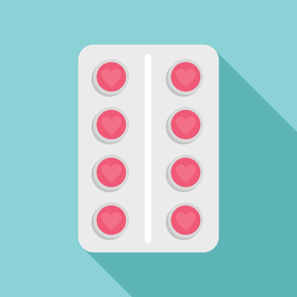 anticonceptie pil pak icoon, vlak stijl vector