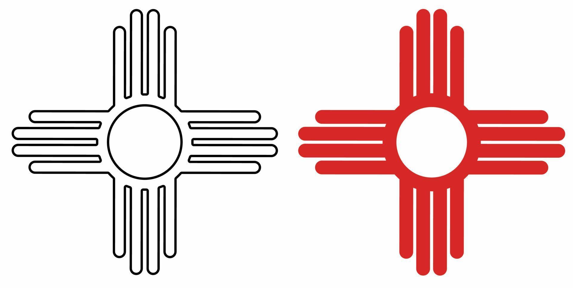 inheems Amerikaans Indisch zon symbool reeks geïsoleerd Aan wit achtergrond vector