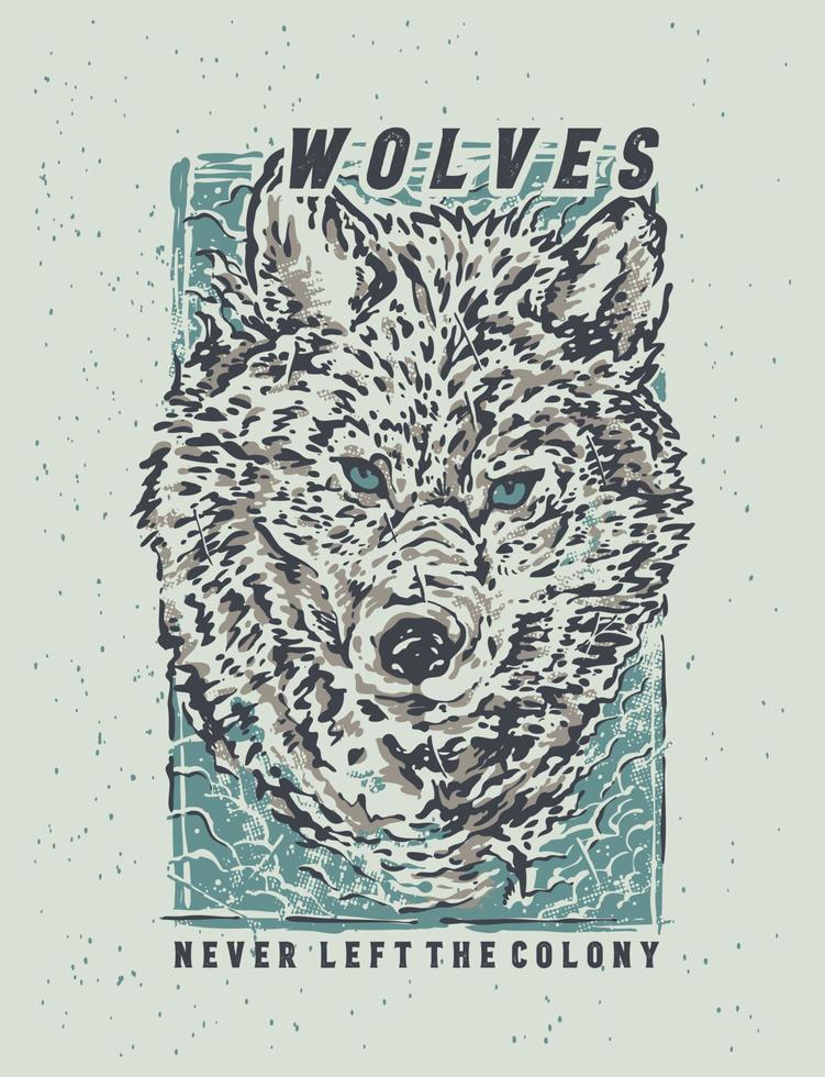 de sneeuw wolf graveren hand- getrokken illustratie vector