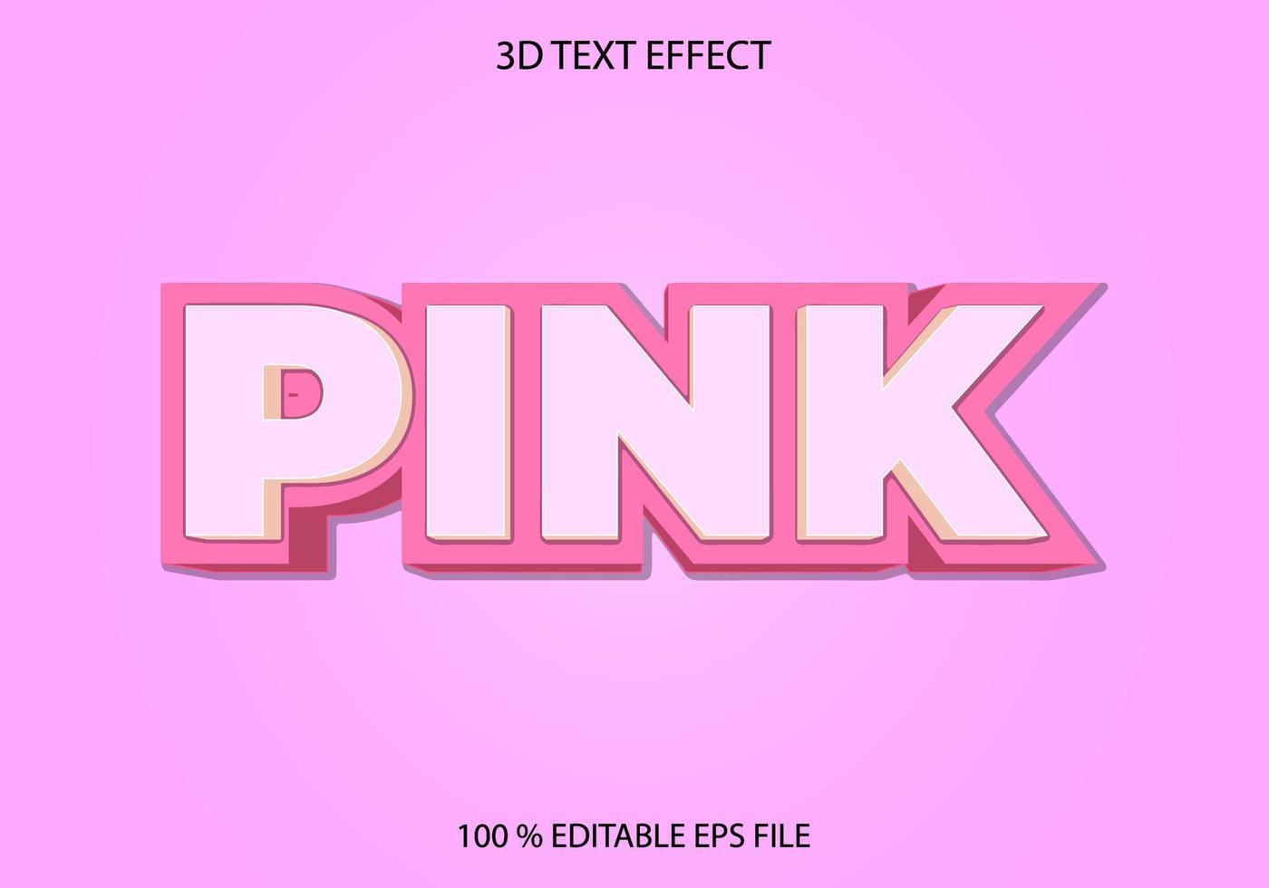 bewerkbare 3d tekst effect, tekst effect stijl, roze bewerkbare tekst effect sjabloon vector