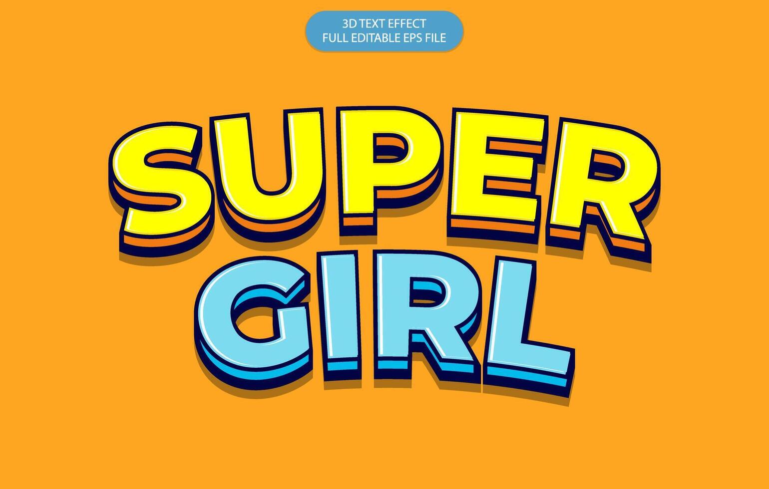 super meisje 3d bewerkbare tekst effect sjabloon, tekst effect stijl vector