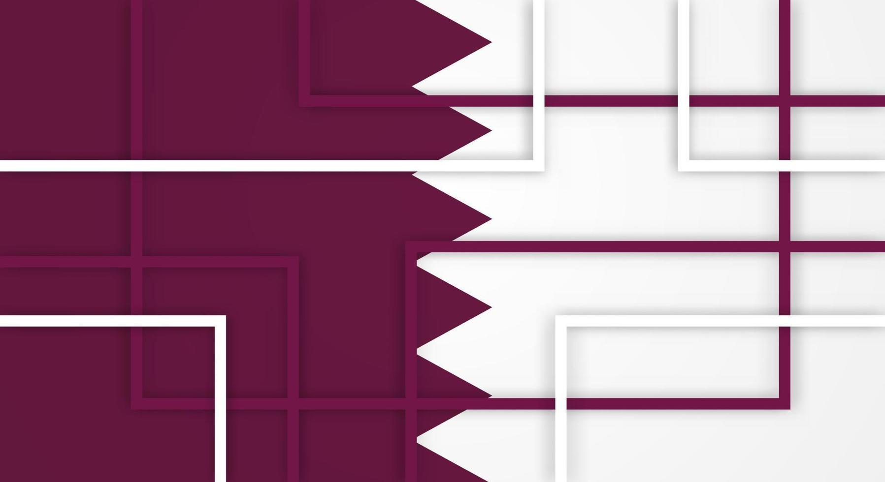 abstract meetkundig plein strepen lijnen papercut achtergrond met vlag van qatar vector