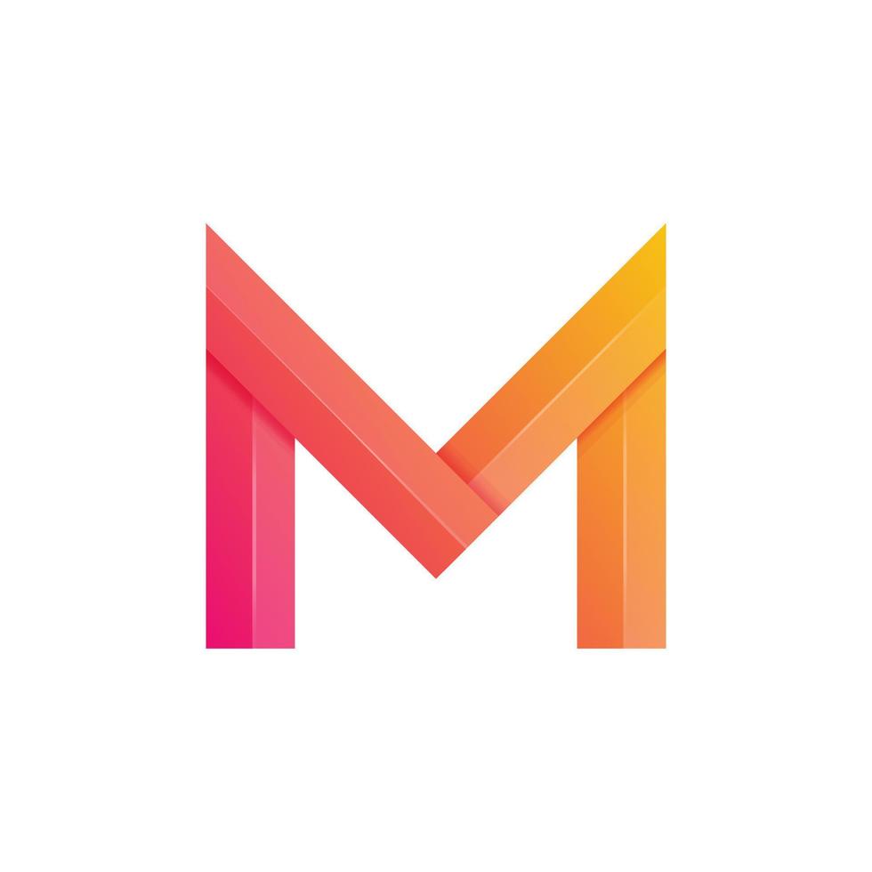 brief m logo helling kleurrijk stijl voor bedrijf bedrijf of persoonlijk branding vector