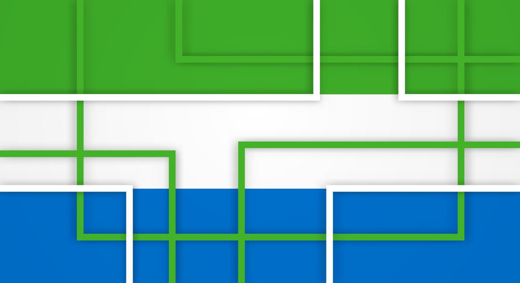 abstract meetkundig plein strepen lijnen papercut achtergrond met vlag van Sierra Leone vector
