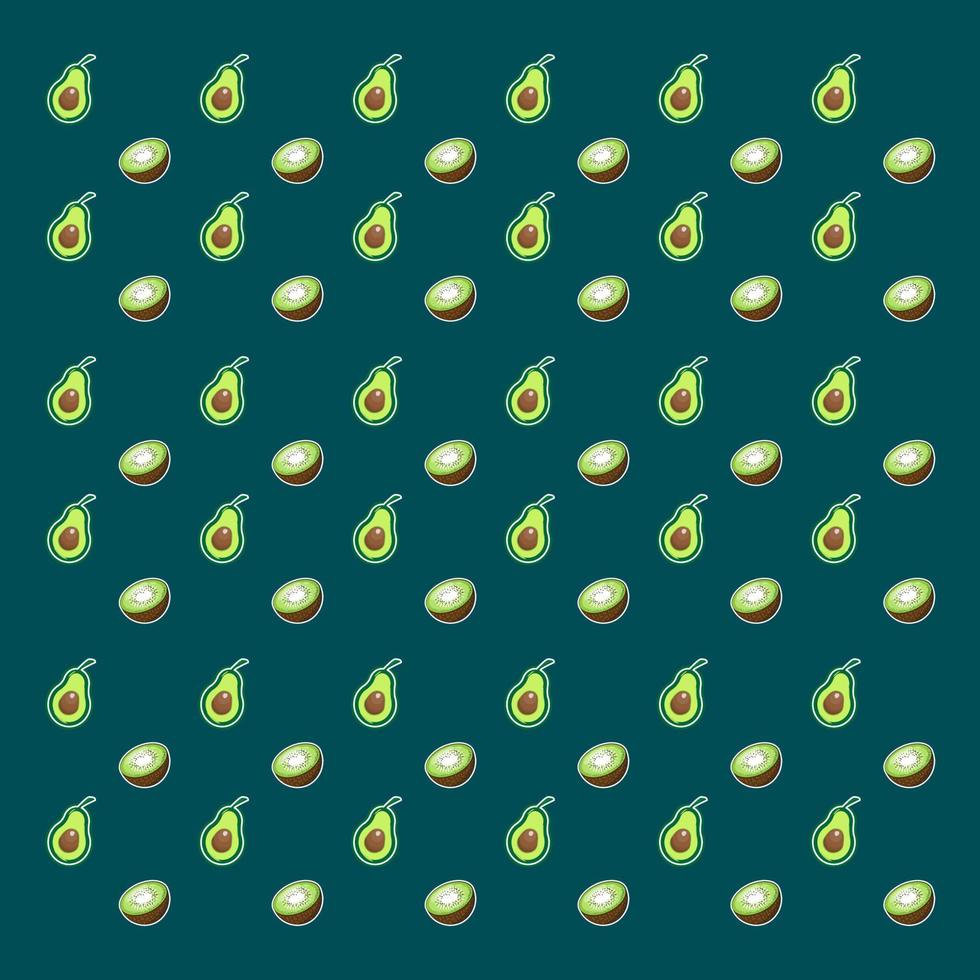 avocado en kiwi patroon thema vector achtergrond.