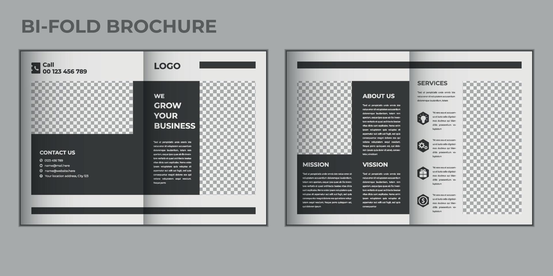 zakelijke bewerkbare tweevoudig brochure sjabloon ontwerp voor bedrijf vector