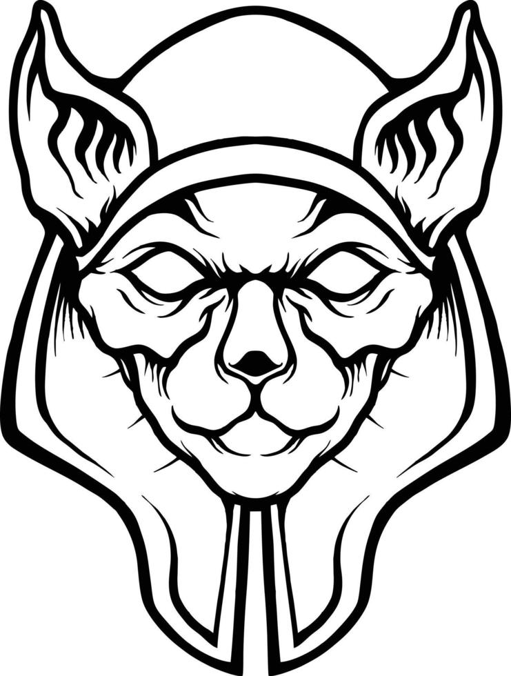 silhouet Egyptische spinx kat logo vector illustraties voor uw werk logo, mascotte handelswaar t-shirt, stickers en etiket ontwerpen, poster, groet kaarten reclame bedrijf bedrijf of merken.