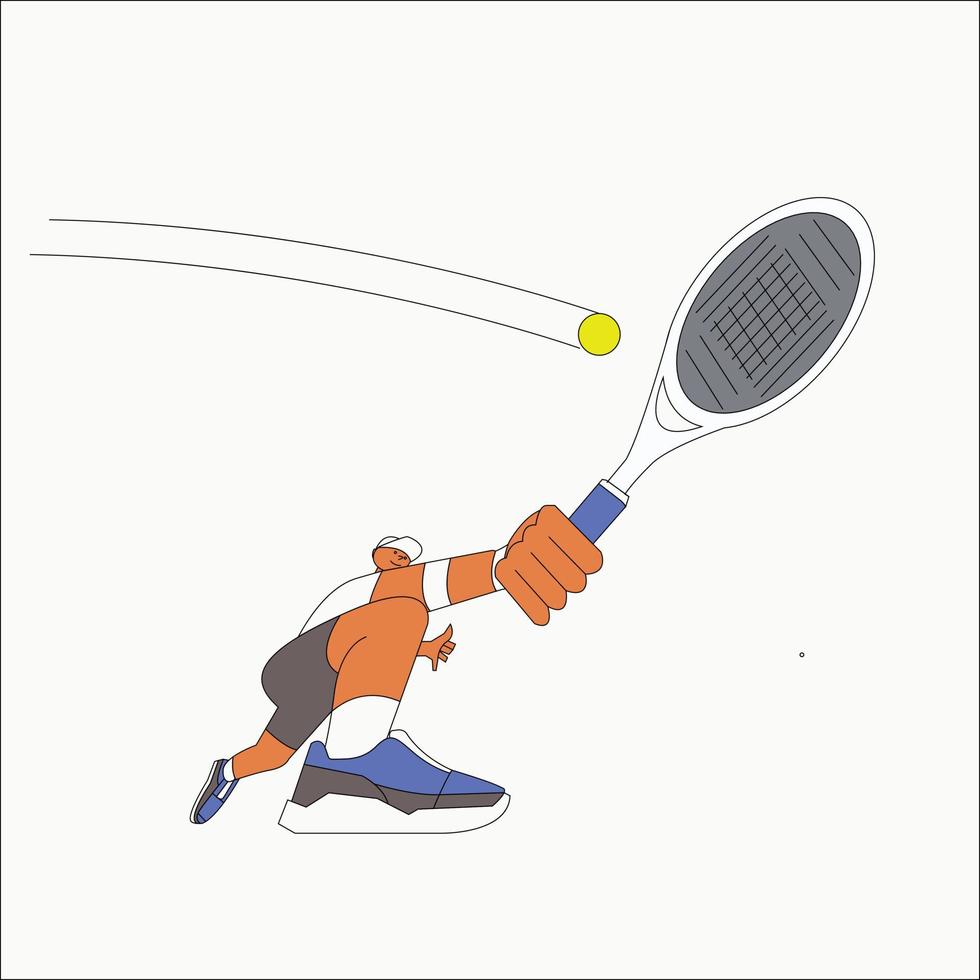 tennis backhand verpletteren vector