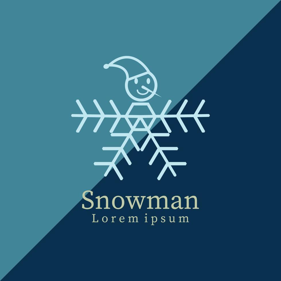 sneeuwman logo beeld icoon illustratie ontwerp lijn kunst vector