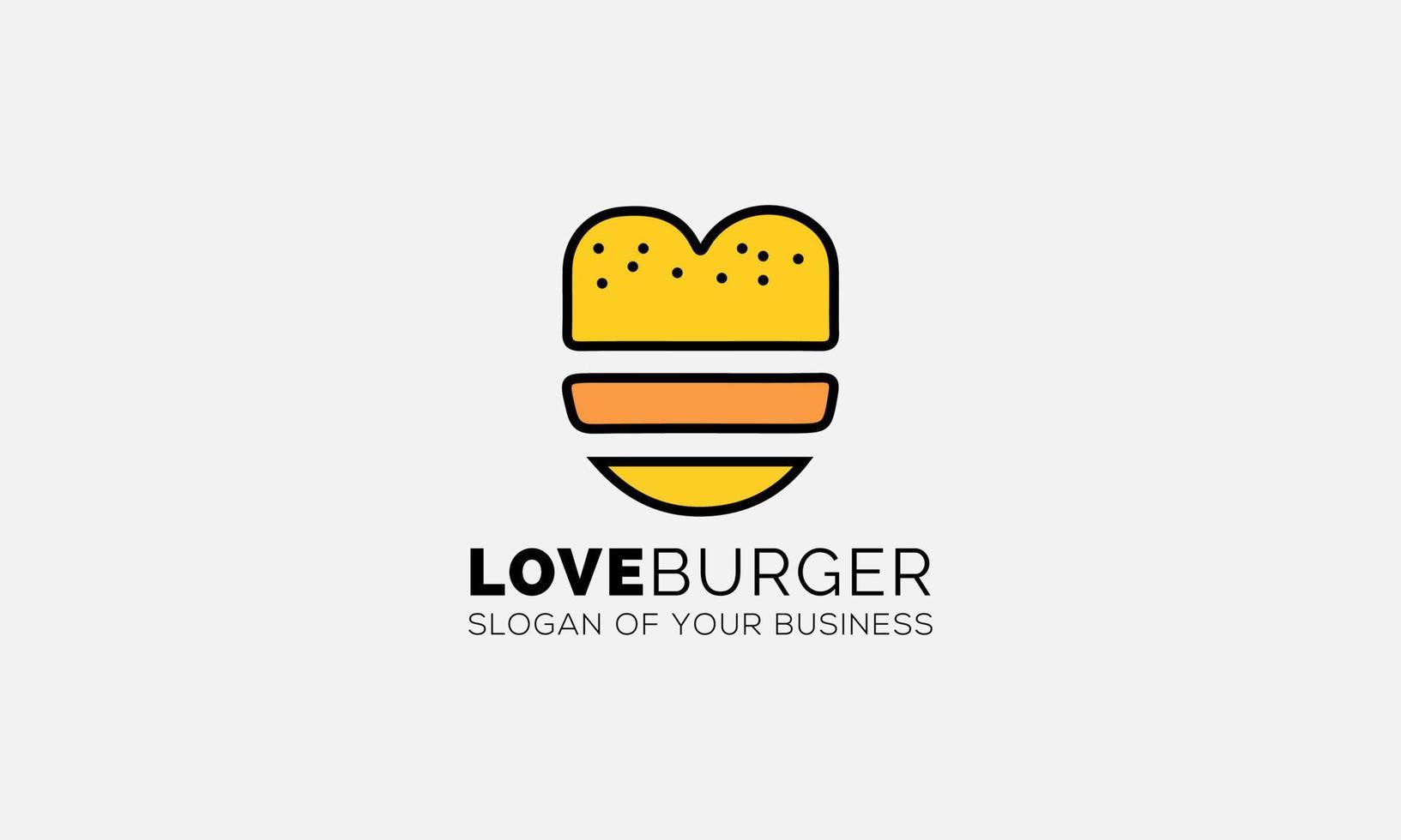 liefde hamburger logo vector illustratie