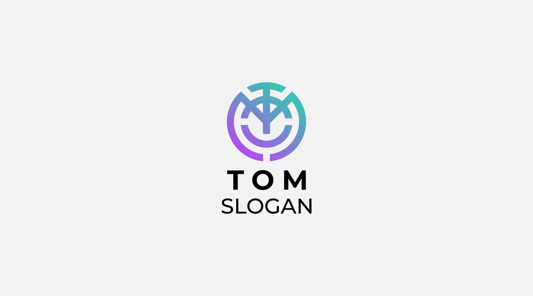 Tom eerste brief t logo ontwerp vector