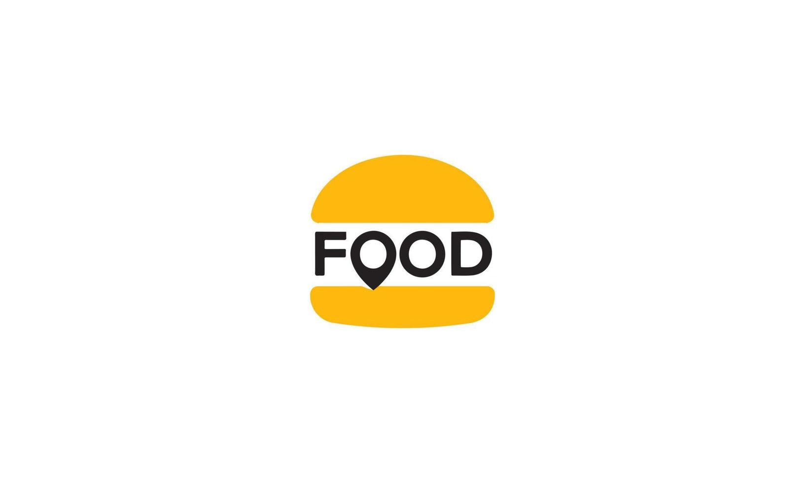 pin kaart hamburger logo, Hamburger restaurant logo, voedsel logo, kaart logo, kaart hamburger vector ontwerp