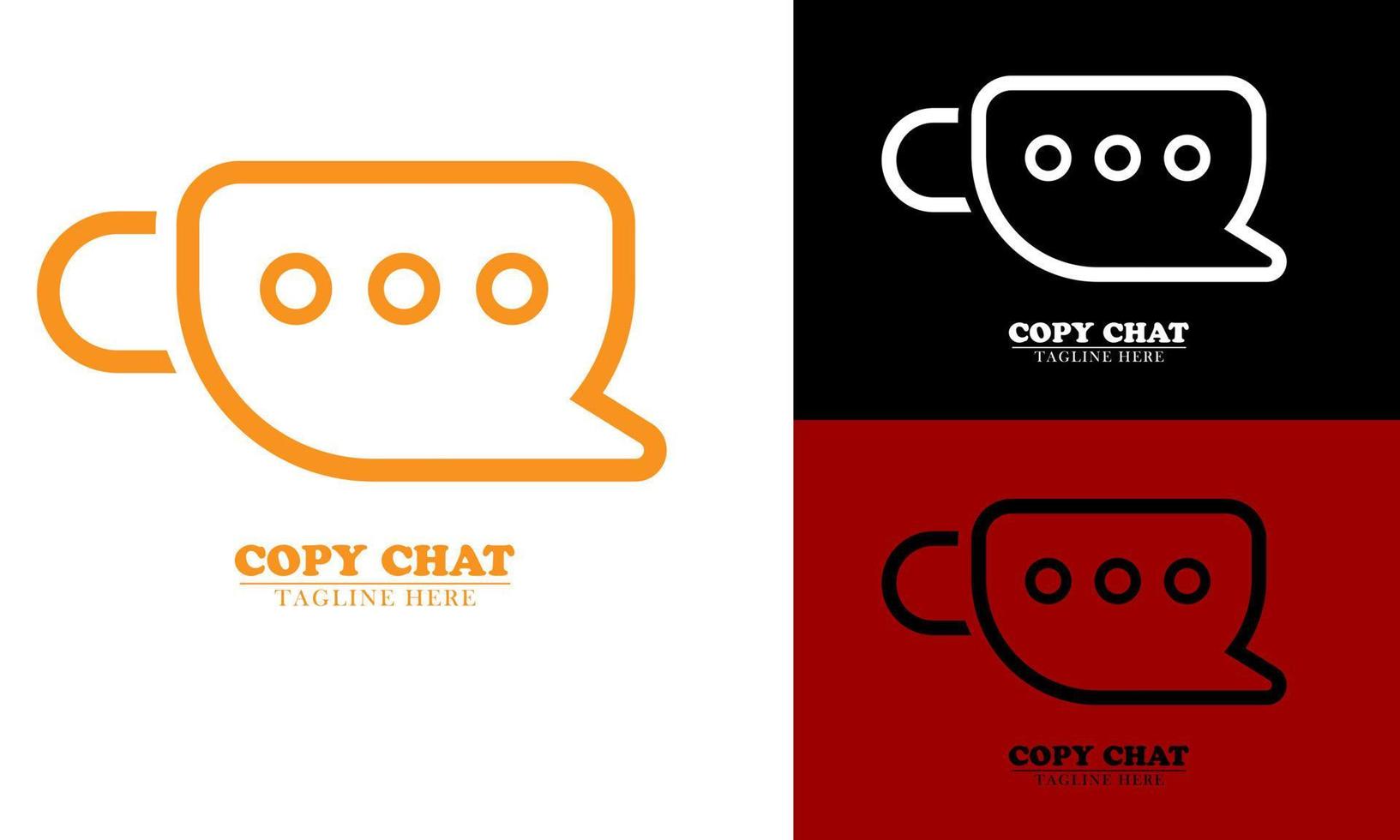 koffie kop en sociaal media bericht logo icoon element vector