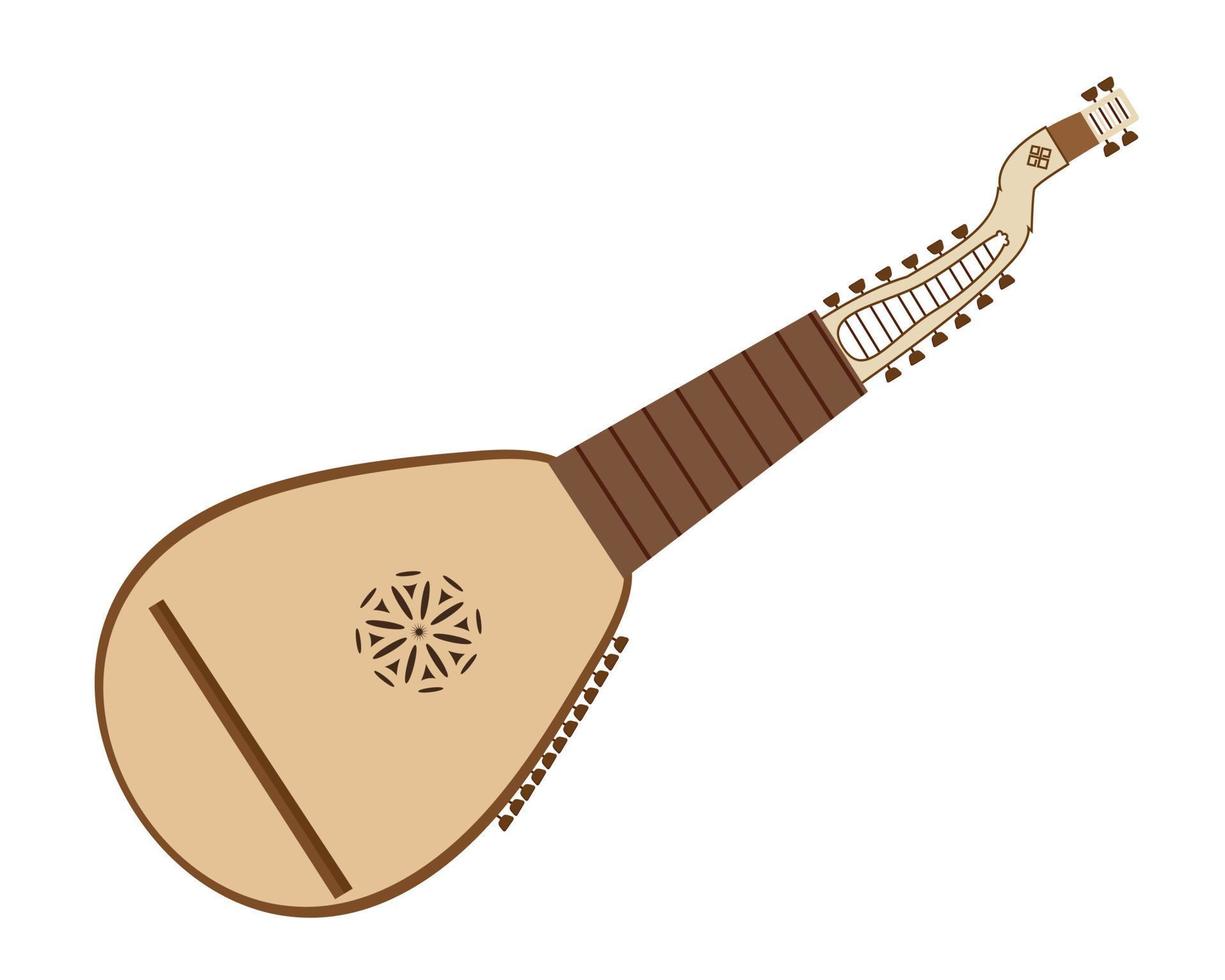 kobza oekraïens geregen musical instrument Aan een wit achtergrond vector