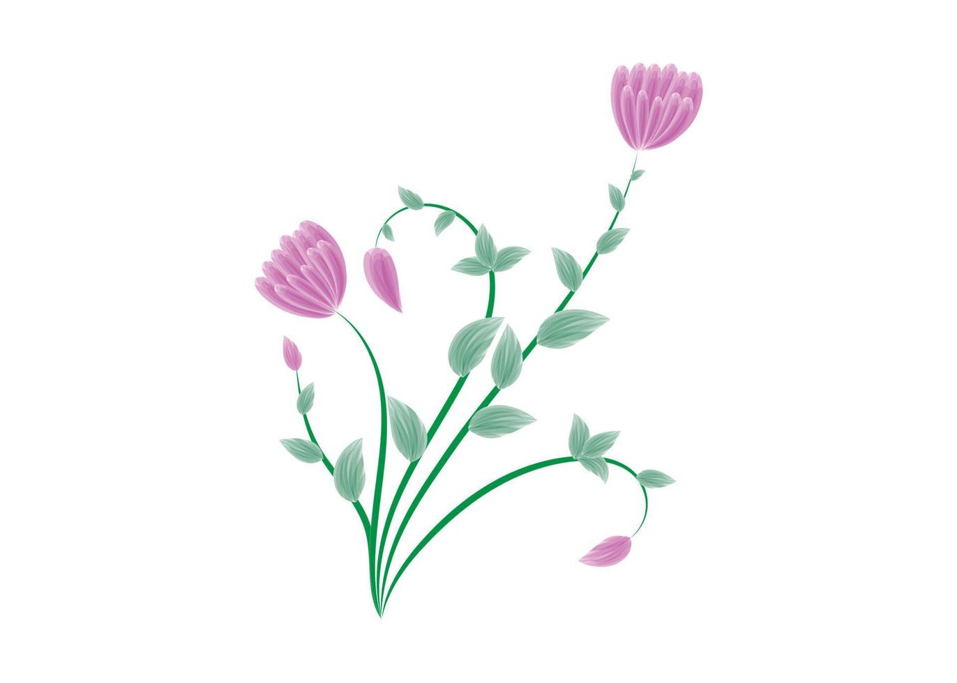 boeket van roze planten en bloemen vector kunst