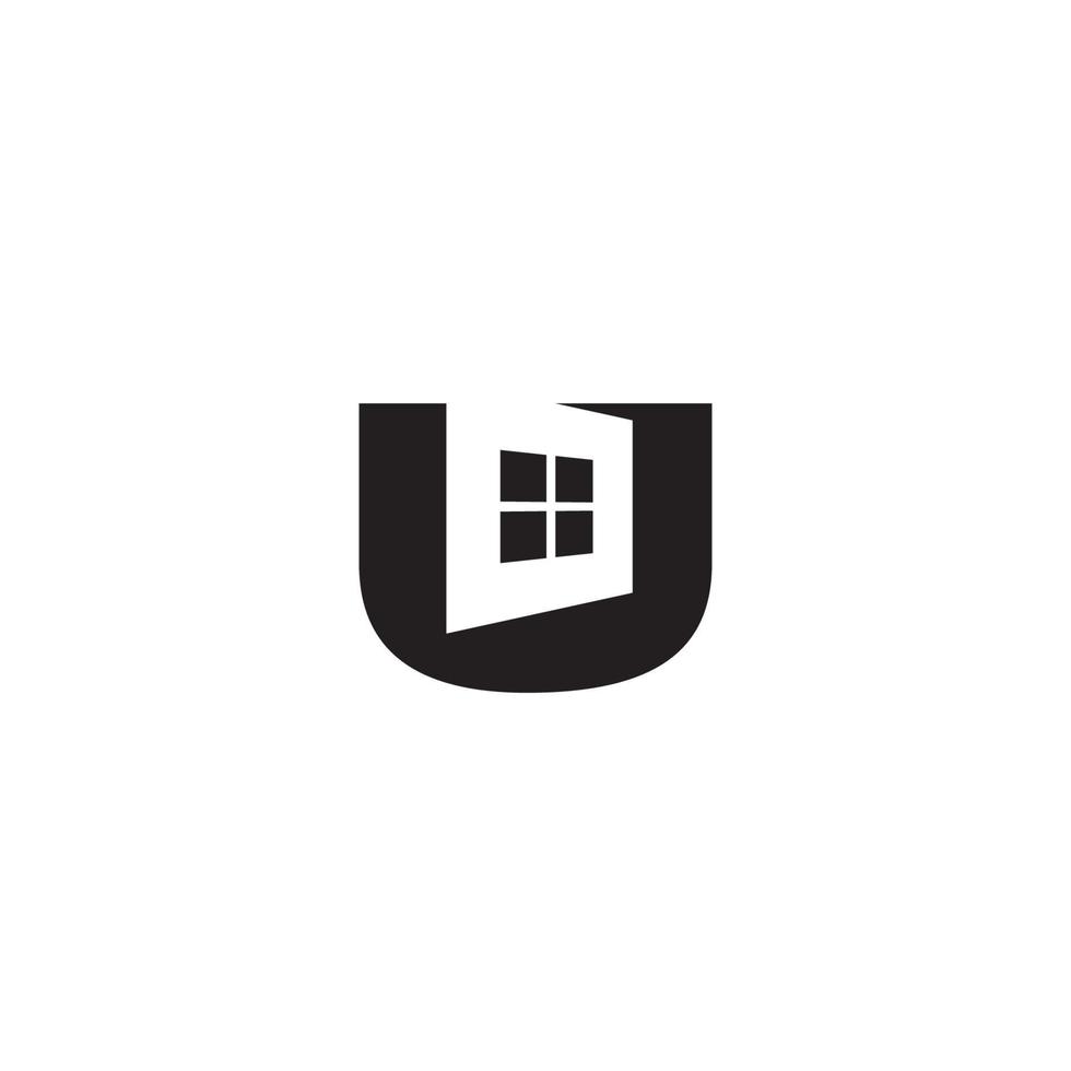 brief u en venster logo of icoon ontwerp vector