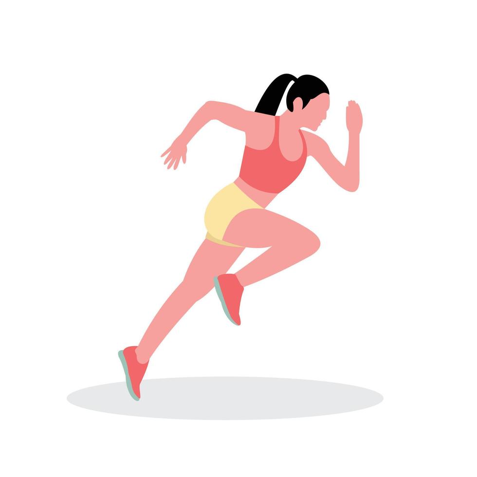 Dames rennen jogging mensen vlak karakter.eps vector