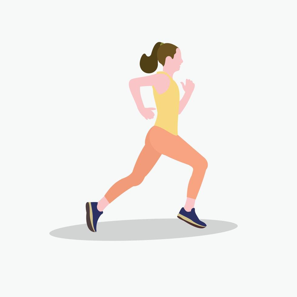 Dames jogging rennen mensen karakter illustratie.eps vector