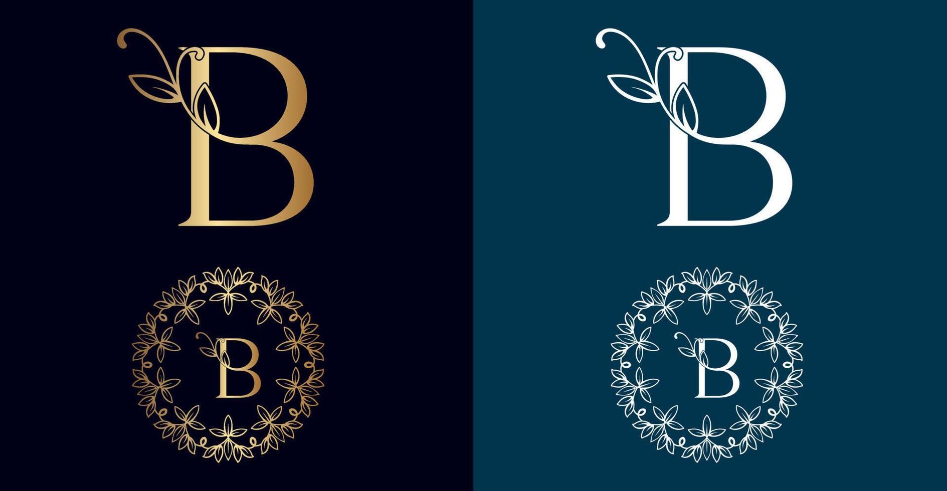 bloemen logo b brief ontwerp vector