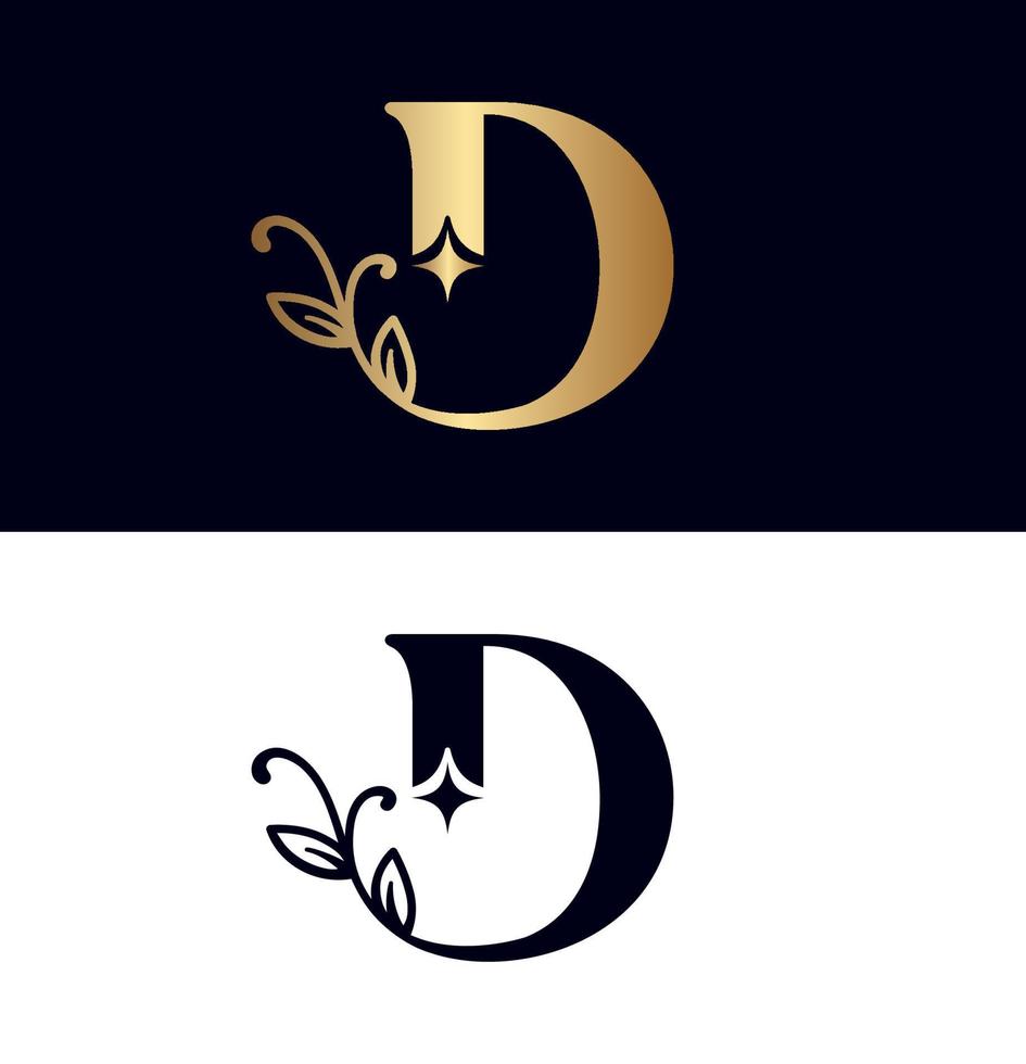 bloemen logo d merk ontwerp vector