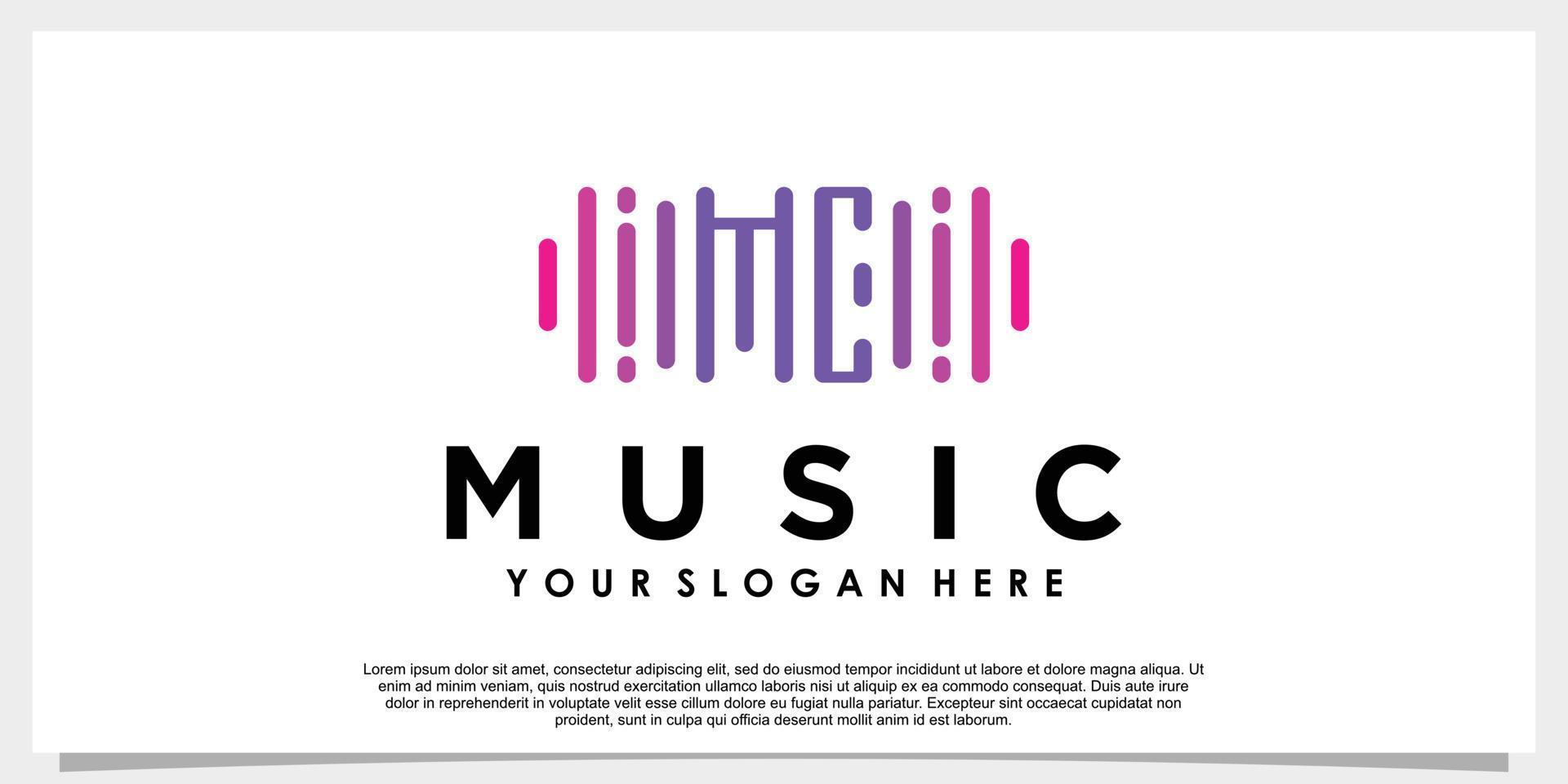 Speel muziek- logo ontwerp abstract met creatief concept vector