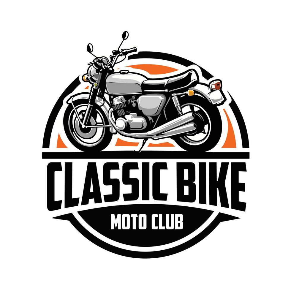 premie klassiek motor fiets embleem logo vector geïsoleerd. het beste voor automotive motor club logo sjabloon