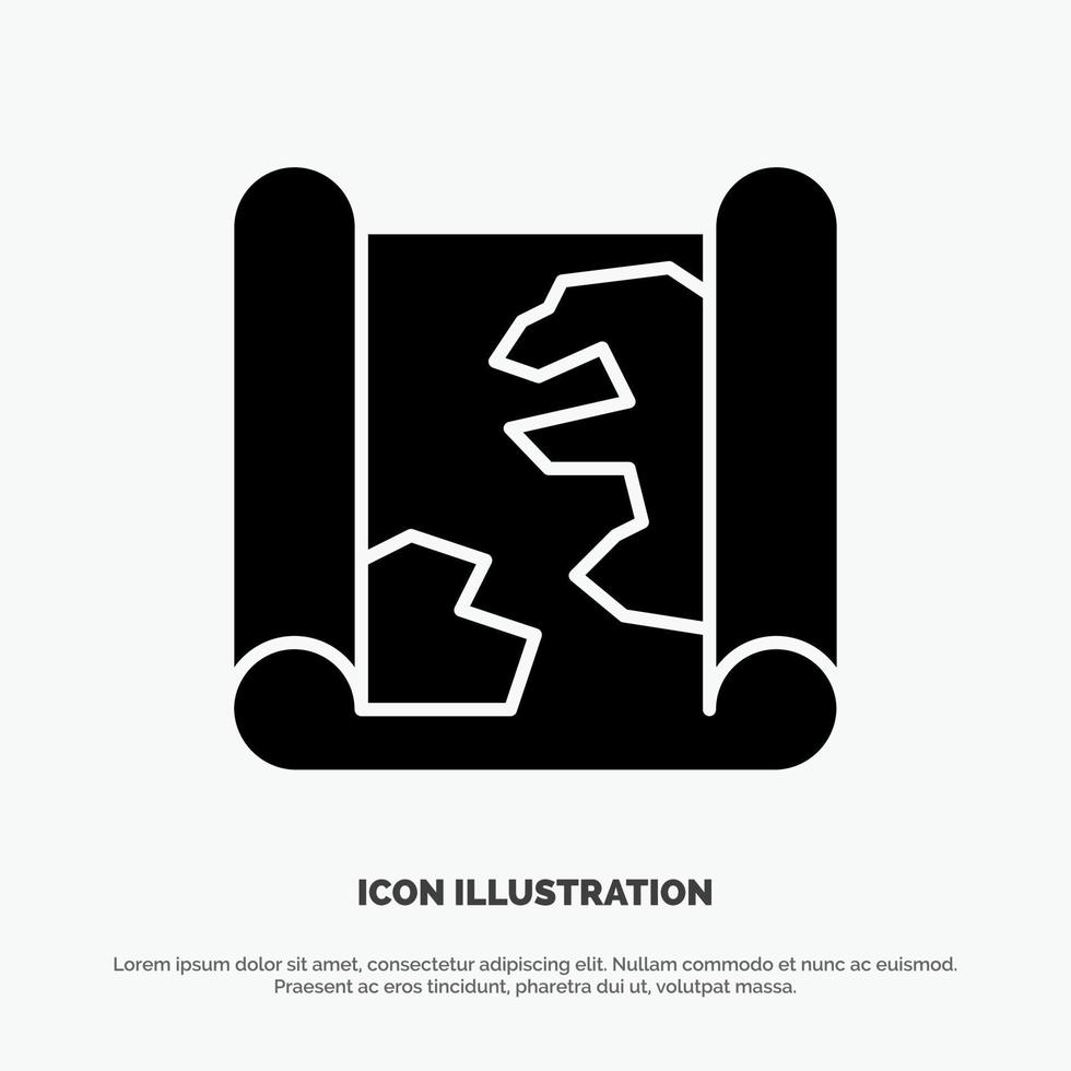 plaats kaart pin punt solide glyph icoon vector