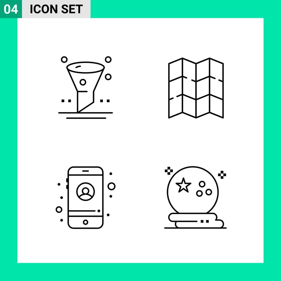 pak van 4 lijn stijl icoon reeks schets symbolen voor afdrukken creatief tekens geïsoleerd Aan wit achtergrond 4 icoon reeks creatief zwart icoon vector achtergrond