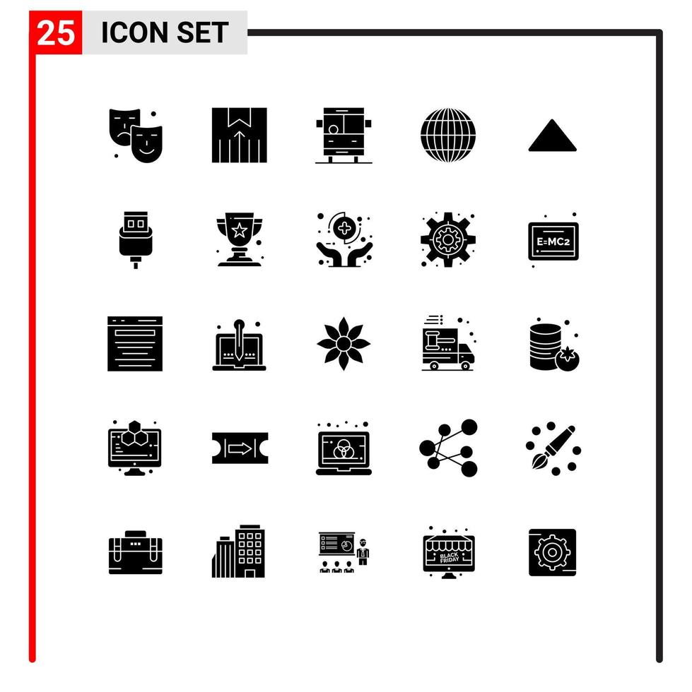 universeel icoon symbolen groep van 25 modern solide glyphs van Speel pijl bus internet globaal bewerkbare vector ontwerp elementen