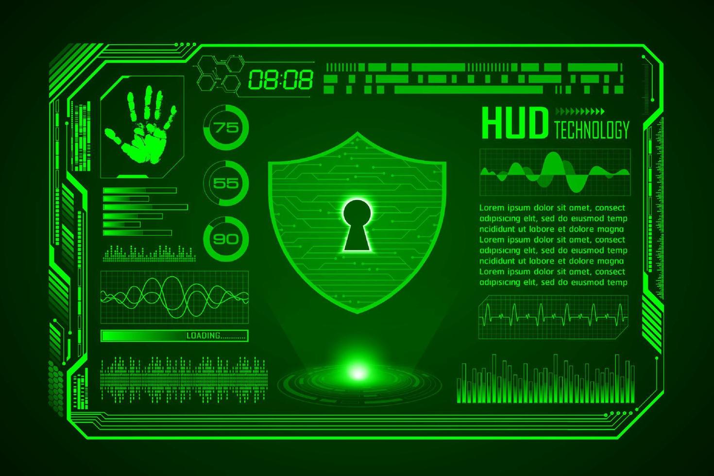 modern hud technologie scherm achtergrond vector