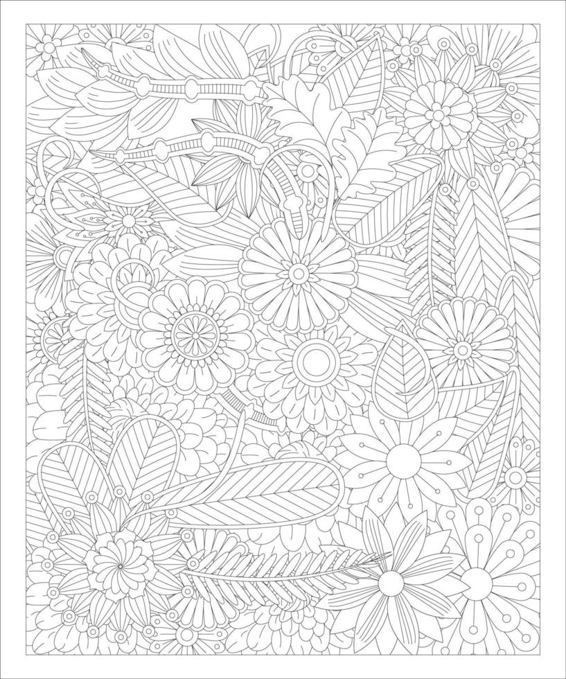 bloem tekening kleur bladzijde vector