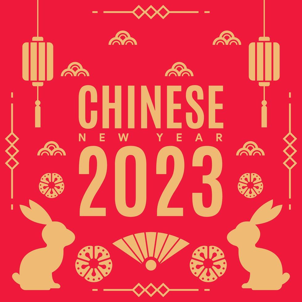 platte chinese nieuwjaarsachtergrond vector