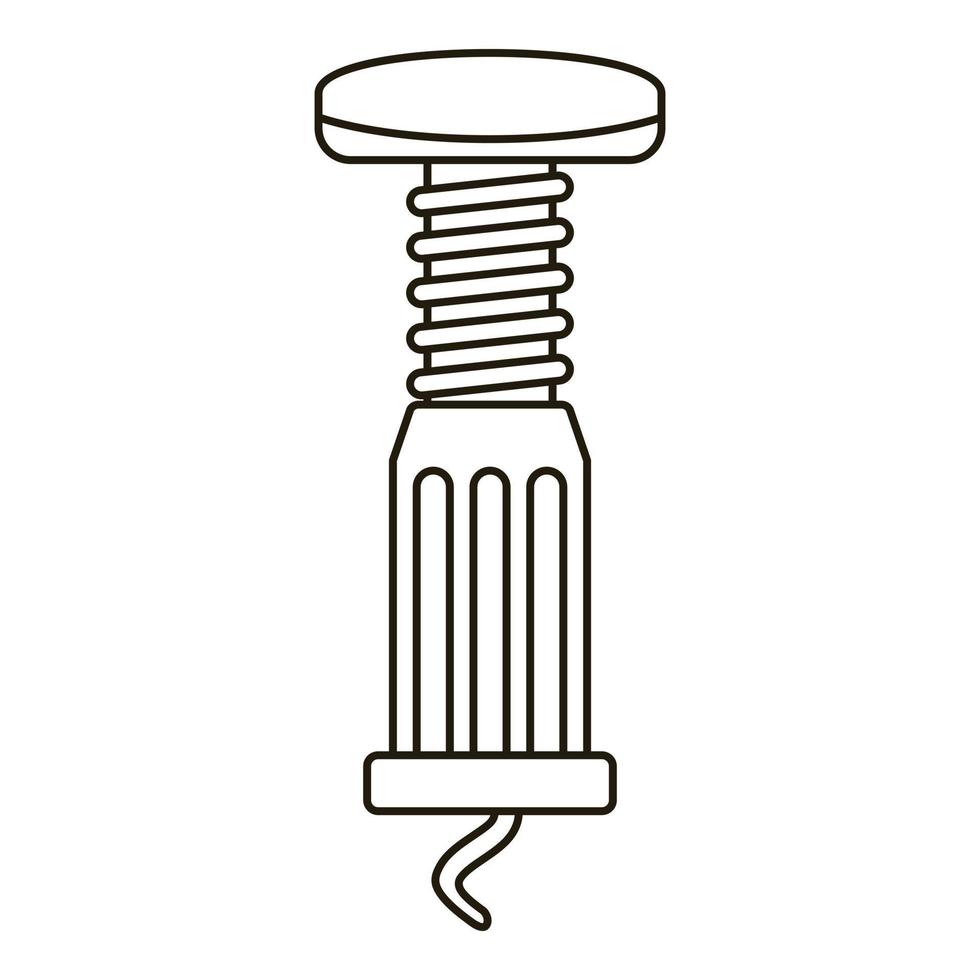 spiraal fles opener icoon, schets stijl vector