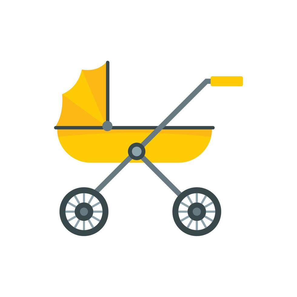 merk baby kinderwagen icoon, vlak stijl vector