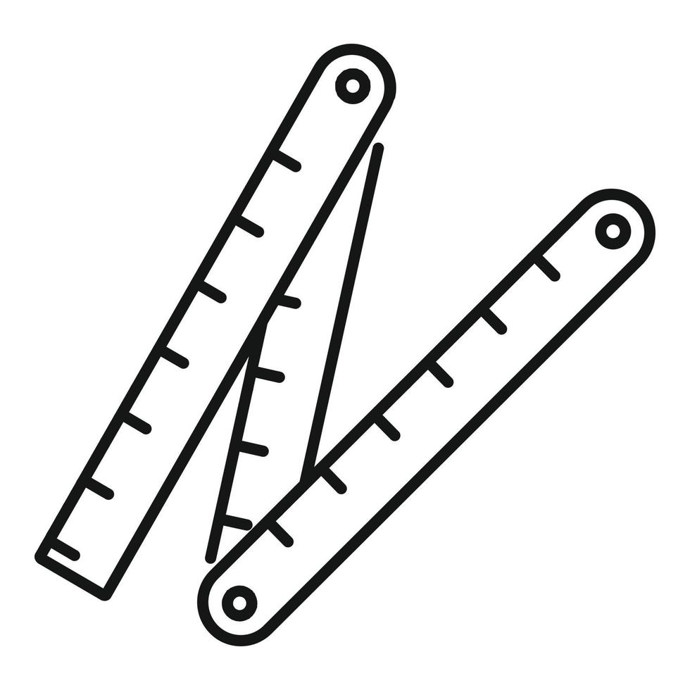 meting construeren heerser icoon, schets stijl vector