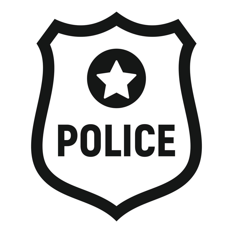 Politie goud embleem icoon, gemakkelijk stijl vector